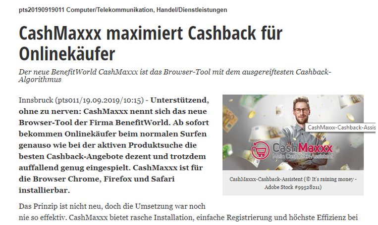 Pressemeldung CashMaxxx