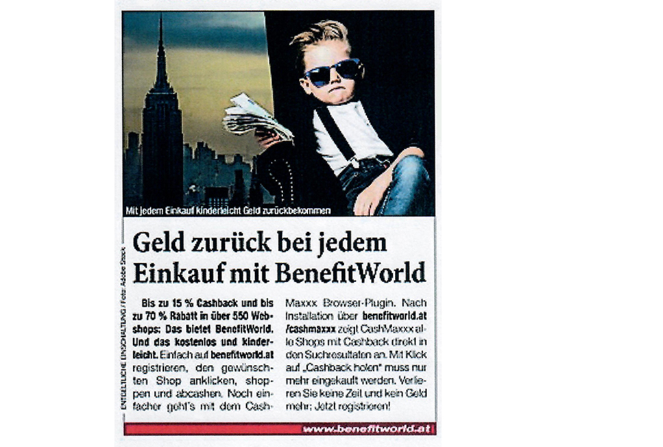 Geld zurück bei jedem Einkauf mit BenefitWorld Geld zurück bei jedem Einkauf mit BenefitWorld