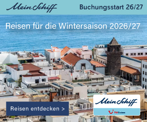 Jetzt Kreuzfahrt für den Winter 2026/27 buchen!